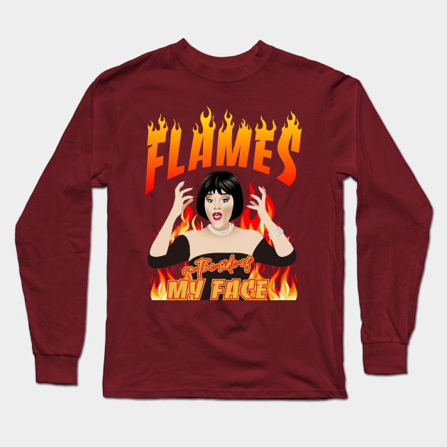 Flames on the side of my face Long Sleeve T-Shirt by xoxocomp